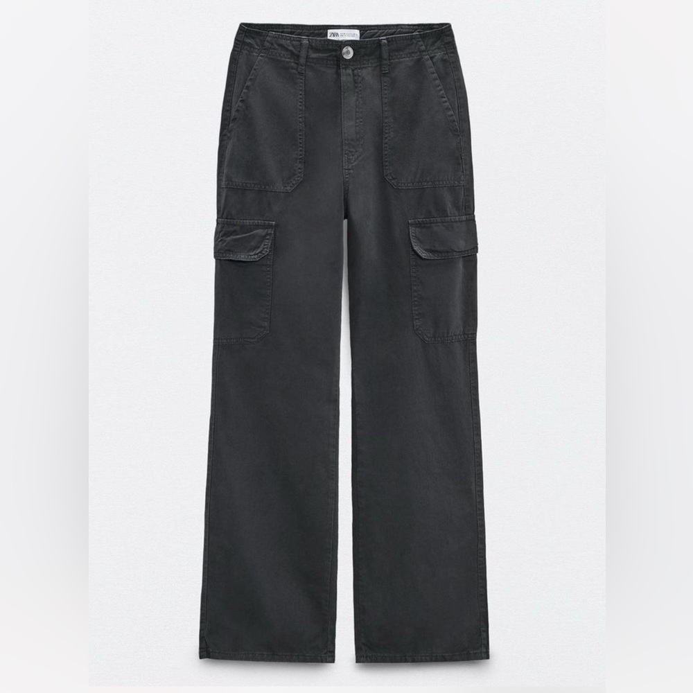Zara Charcoal Cargo Pants